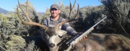The 52. Cal. Disc Extreme did the job! hunted this nice buck for 5 days to get within 250 yards.  After a nice stalk He stood up broadside at 215 yards and the rest is history.  30 " spread on this 183 5/8"  beast in northern Utah.