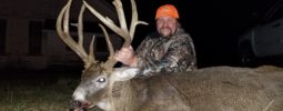 Jeff B. President of Knight Rifles shot this Iowa stud last year with the Knight Mountaineer .45 cal 1:20 twist. The rifle was topped with a Leupold VX3 3x9x50 and he was using the Barnes 195 gr. Red Hot bullet and 110 grains of Blackhorn 209 powder. This buck was entered into the Iowa Deer Classic and was given an official Boone Crockett score of 195 1/8th Gross 186 4/8ths Net.